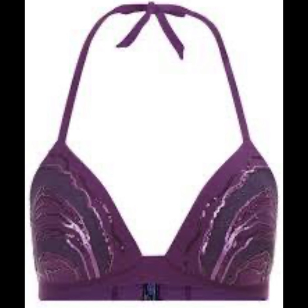 La Perla purple Bejeweled bikini top 36B NWT